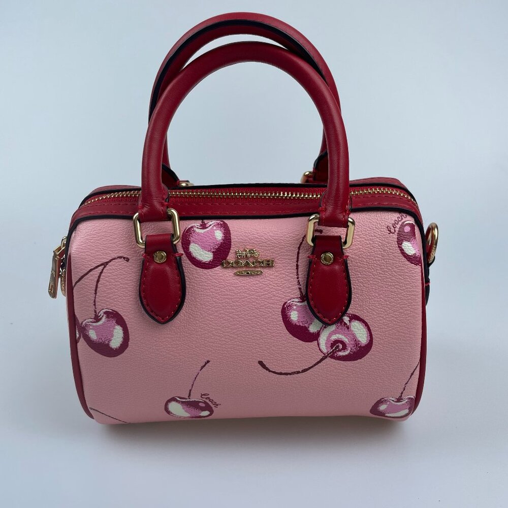 Coach Pink Cherry Print Satchel